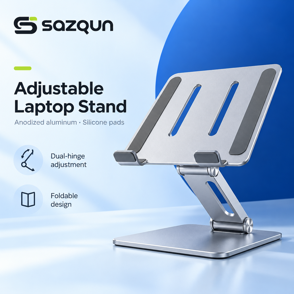 sazqun™ Adjustable Aluminum Laptop Stand — overview
