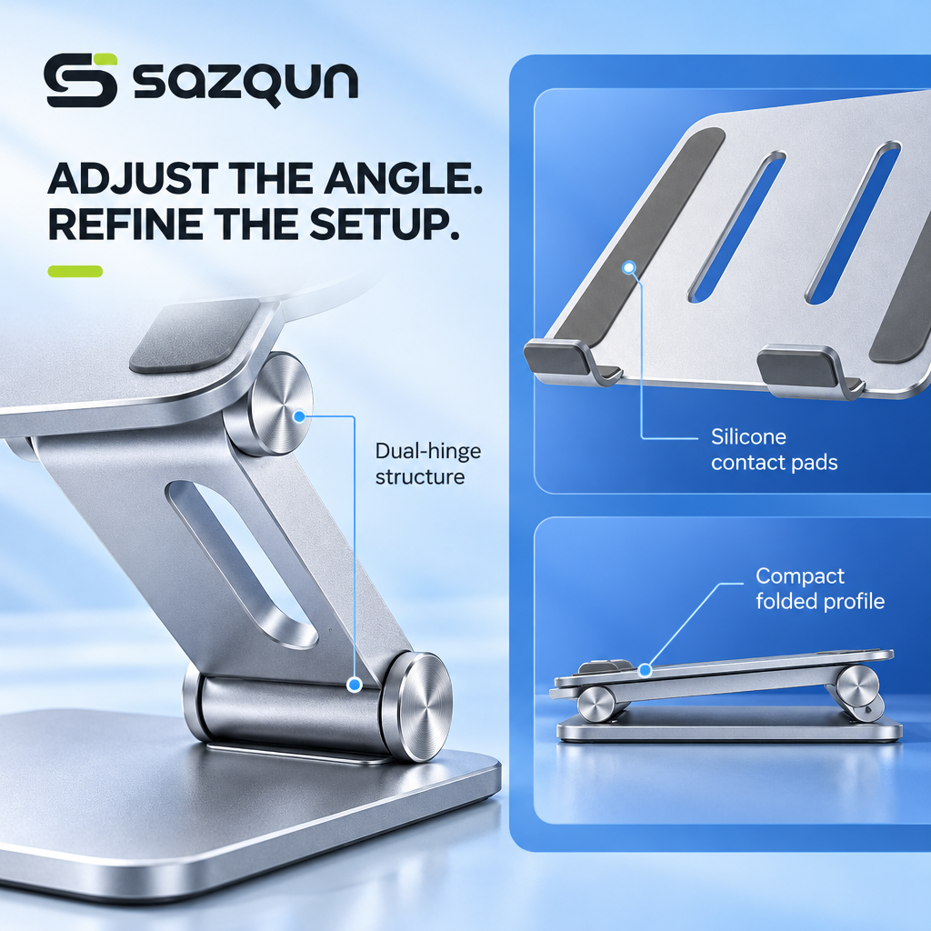 sazqun™ Adjustable Aluminum Laptop Stand — design details