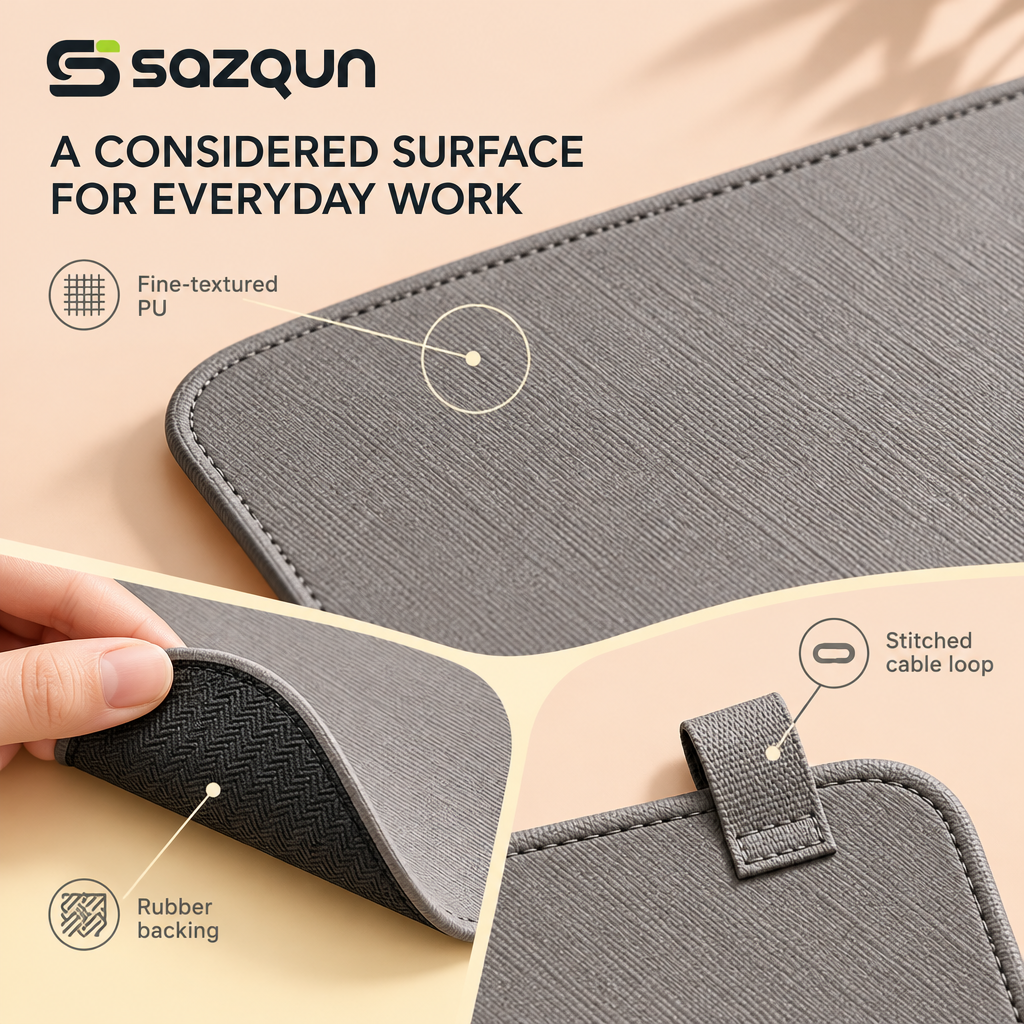 sazqun™ Premium Desk Mat — design details