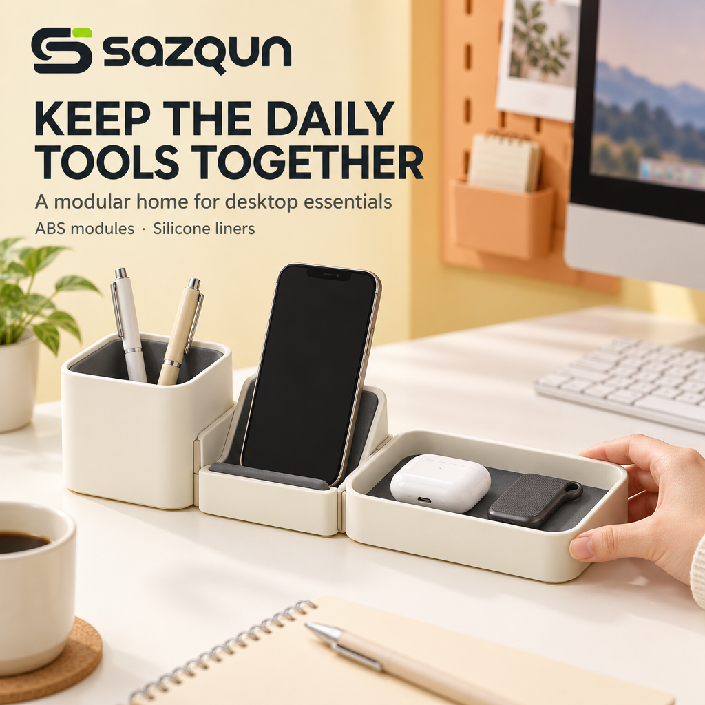 sazqun™ Desktop Storage Organizer Set — workspace scene