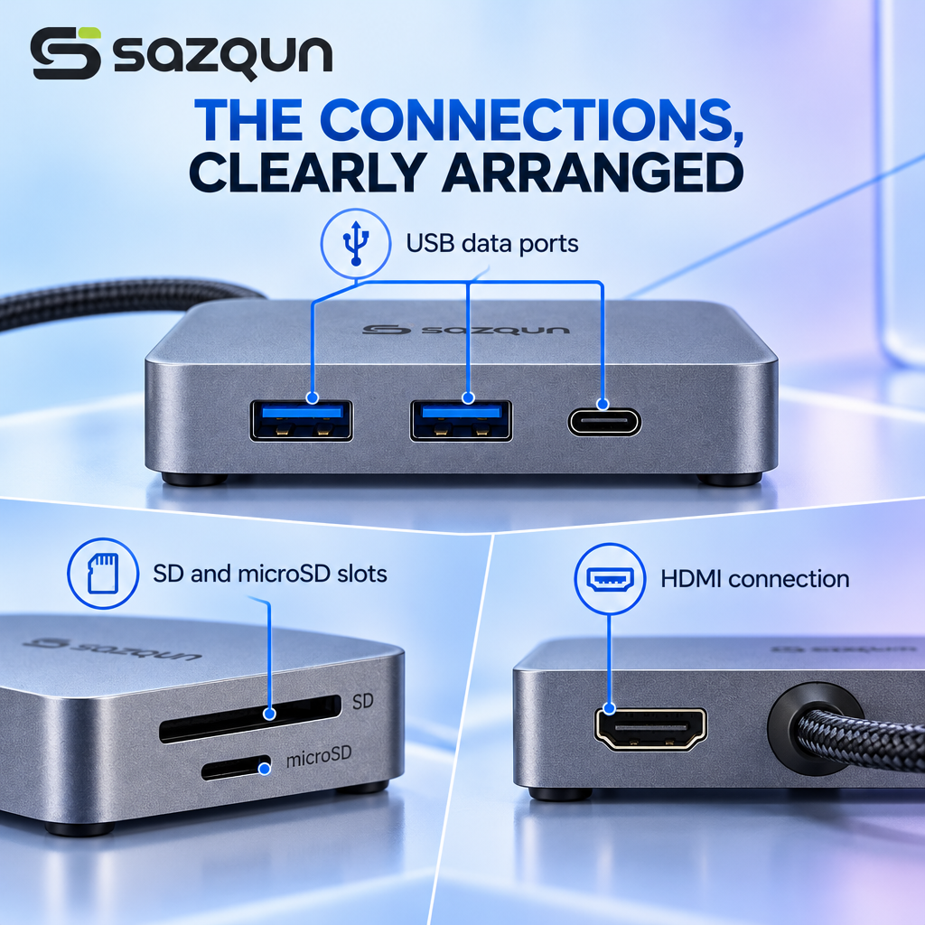 sazqun™ USB-C Hub Adapter — design details