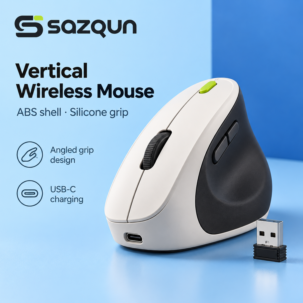 sazqun™ Ergonomic Wireless Vertical Mouse — overview
