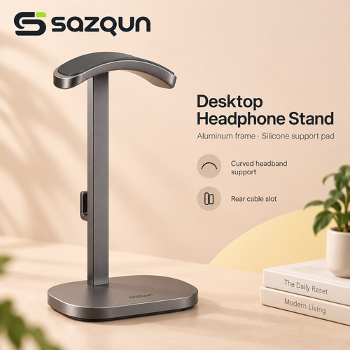 sazqun™ Aluminum Headphone Stand — overview