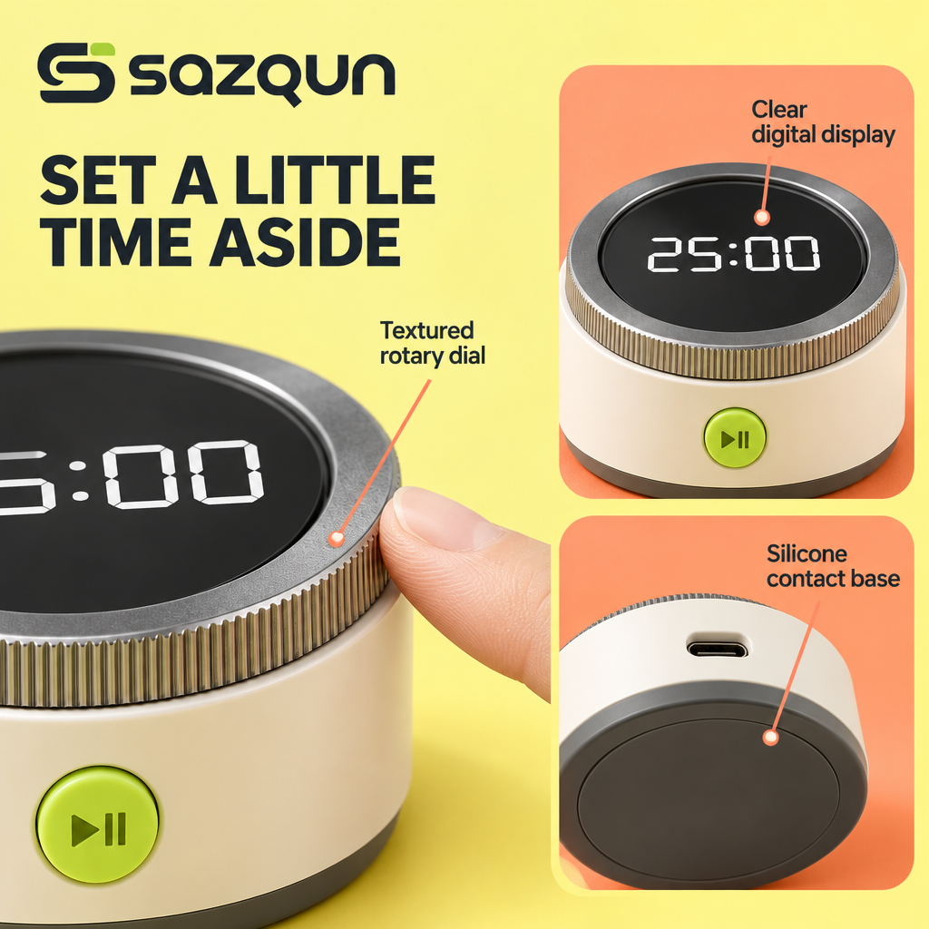 sazqun™ Digital Kitchen Timer — design details