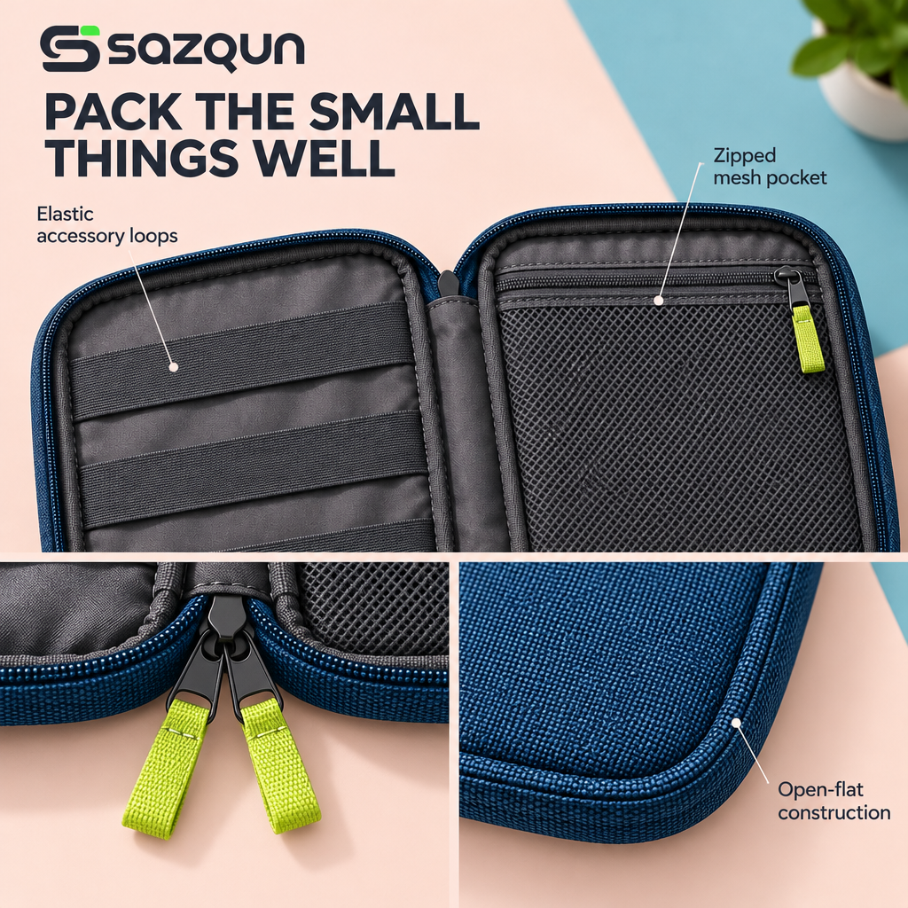 sazqun™ Electronics Storage Carrying Case — design details