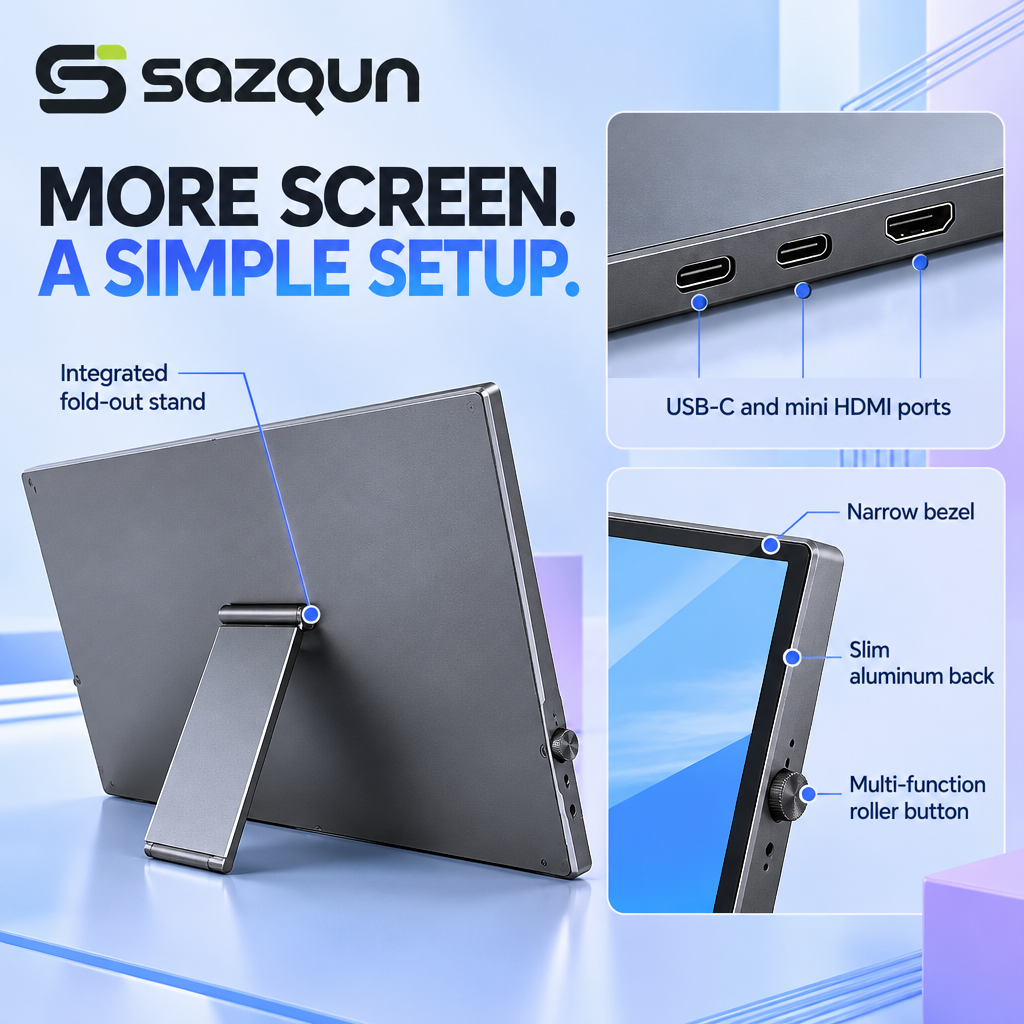 sazqun™ Portable Monitor — design details