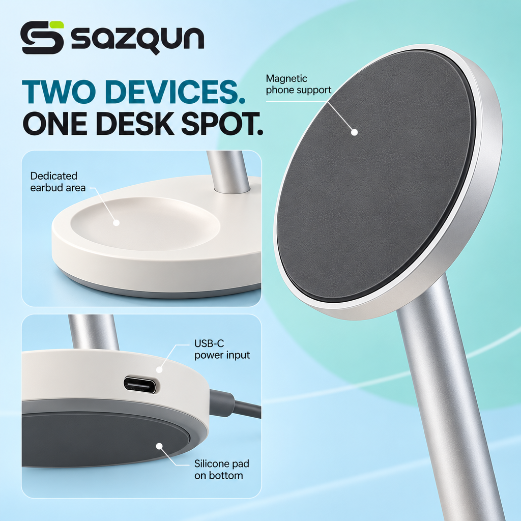 sazqun™ Wireless Charging Stand — design details
